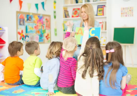 cute-kids-in-kindergarden A teacher at Embrace Life Child Care, which offers a great option for Pre-K by Princeville IL, reviews the A B C's with kids.
